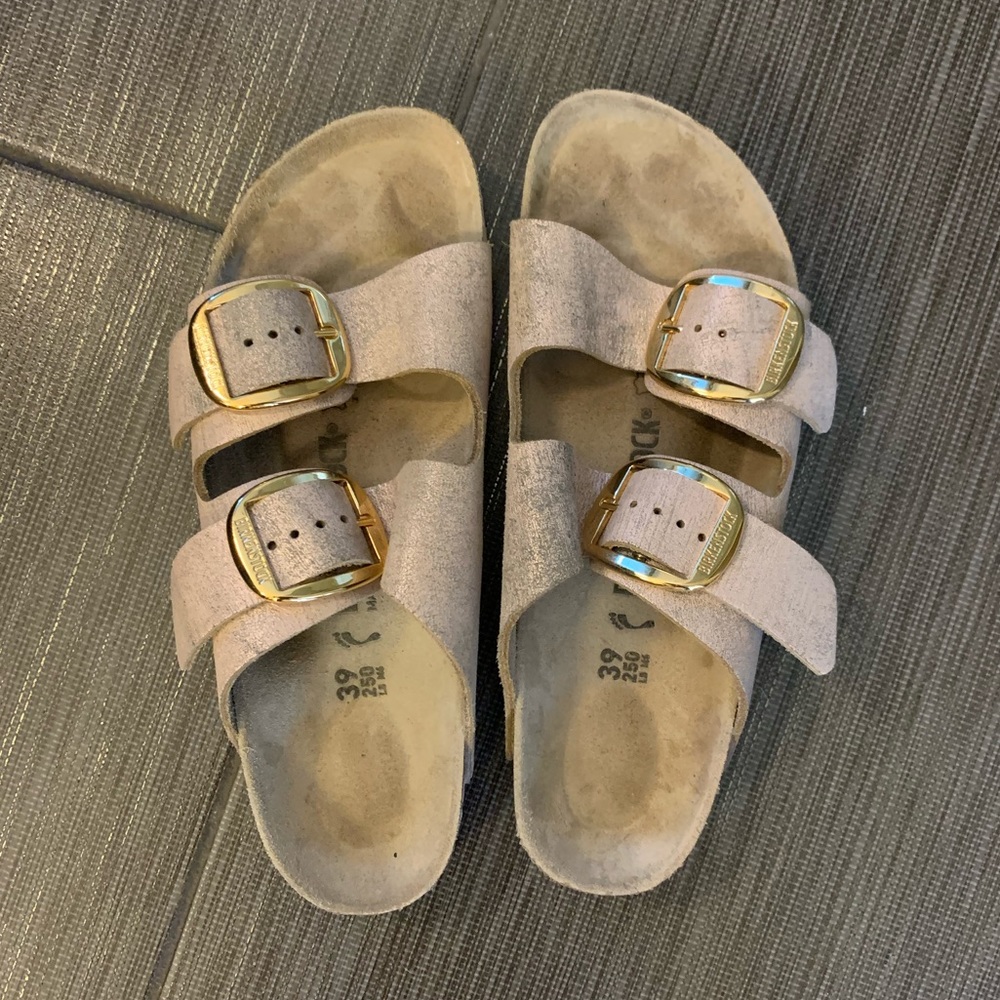 Birkenstock Arizona Big Buckle Metallic Rose